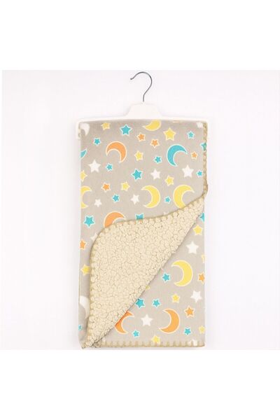 thesecret desire Welsoft Lined Starry Baby Blanket-Beige