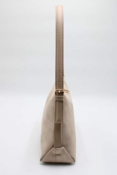 LASSO Women's Suede Beige Adjustable Hand Strap Hand, Arm and Shoulder Bag