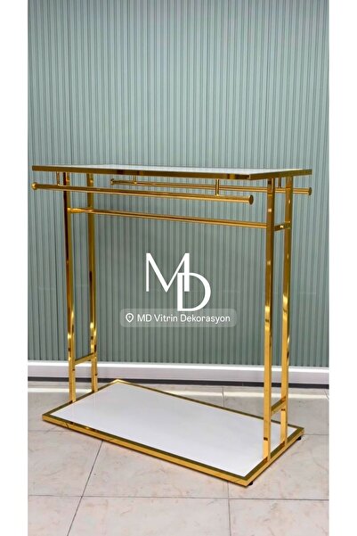 MD Vİtrin Dekorasyon GOLD KAPLAMA DAYANIKLI ORTA STAND ASKILIK