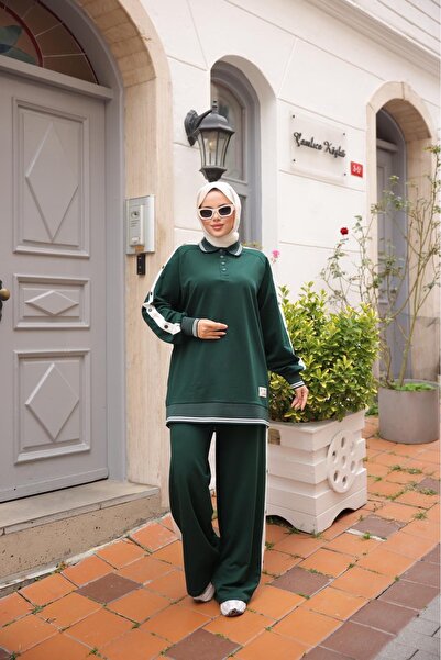 Ryzi Moda Women's Tracksuit Set Buttoned Bottom Top Set