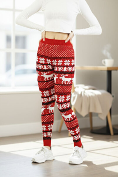 Star Fashion Knitted trousers with Christmas pattern, elastic, tights style