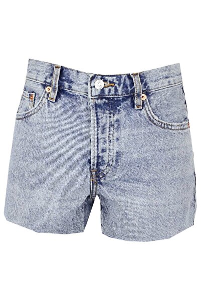MANGO Naomi Light Blue Shorts - 32, Blue, 100% cotton