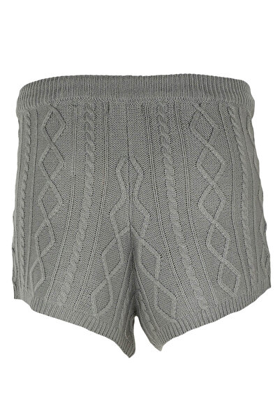 NASTY GAL Gina Grey Shorts - 36, Grey, 100% acrylic