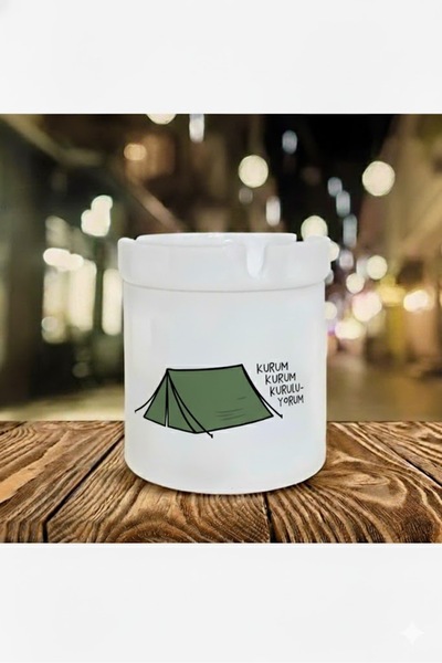 sartre art "Kampta Huzur" Tasarımlı Kokusuz At Söndür Porselen Küllük