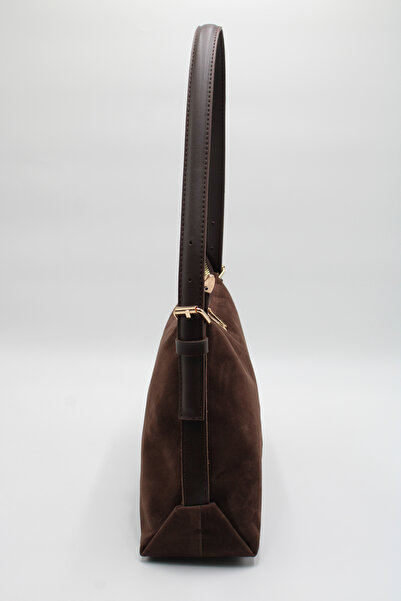 LASSO Women's Suede Brown Adjustable Hand Strap Hand, Arm and Shoulder Bag