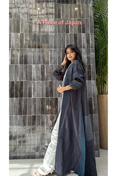 AYA - MW1403 - Linen Abaya with Text Cloche Print