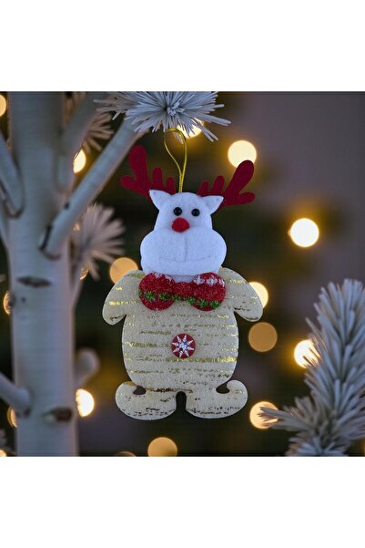 madamina Geyik Ağaç Süsü, Renkli Geyik Keçe Süs, Geyik Kapı Süsü, Dekoratif G...