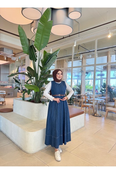 MİREL BUTİK Women's Denim Jeans with Belt