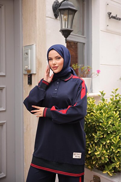 Ryzi Moda Women's Tracksuit Set Buttoned Bottom Top Set