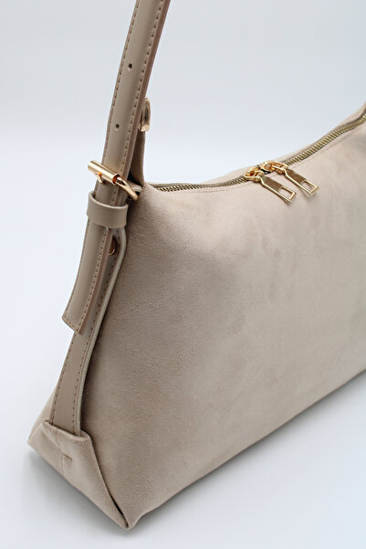 LASSO Women's Suede Beige Adjustable Hand Strap Hand, Arm and Shoulder Bag