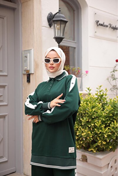 Ryzi Moda Women's Tracksuit Set Buttoned Bottom Top Set