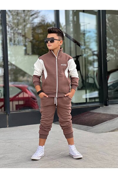 inebolu kids طقم بدلة رياضية مكونة من قطعتين للأولاد من مبطن بالصوف Garson مك...