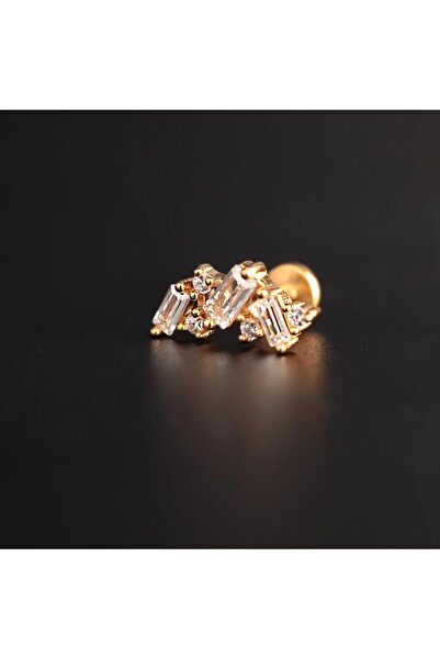 Rupen Kraft 316 L Cerrahi Çelik Kübik Piercing Zirkon Kıkırdak Tragus Helix P...