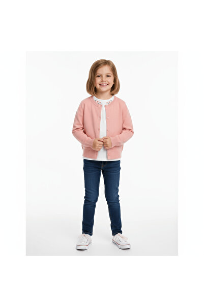 KidsMagazin Pulover roz cu nasturi