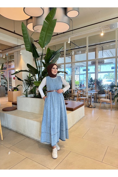 MİREL BUTİK Women's Denim Jeans with Belt