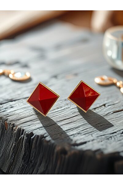 Bo Takı ve Aksesuar Vintage Burgundy Earrings