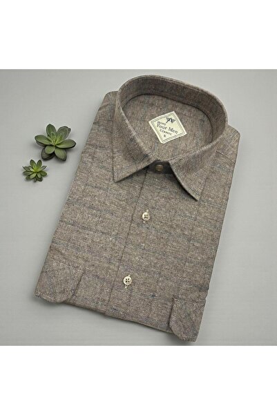 EREN STYLE Classic 100% Cotton Long Sleeve Anti-Sweat Winter Flannel Anti-Sweat Shirt (Regular Fit)