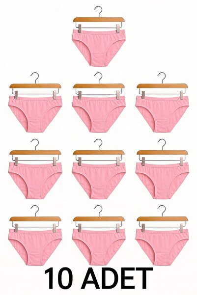 enmodaiçgiyim 10 τεμάχια ροζ βαμβακερά βασικά καθημερινά γυναικεία εσώρουχα μπικίνι – κανονική μέση, χωρίς ίχνη, μαλακά, ελαστικά άνετα
