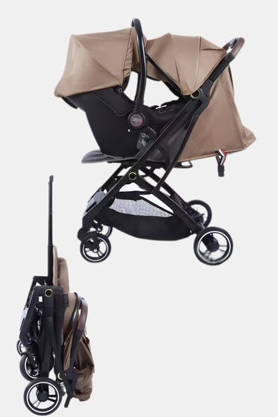 burbay The 3-in-1 stroller is lightweight, folds with one hand, and is suitable for airplanes.