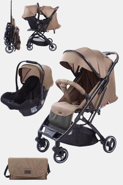 burbay The 3-in-1 stroller is lightweight, folds with one hand, and is suitable for airplanes.