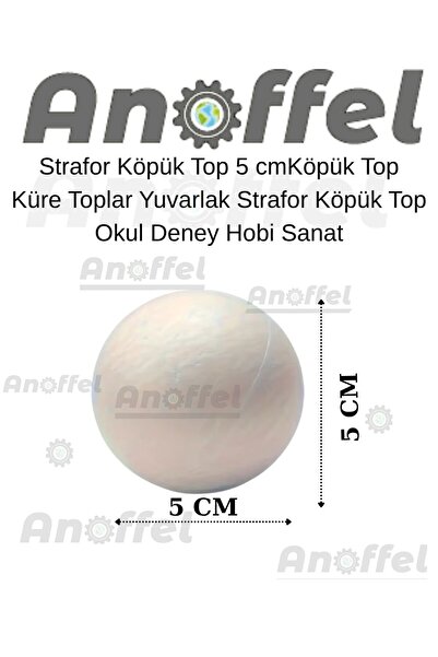 Anoffel trafor Köpük Top 5 cm 5 Adet Köpük Top Küre Toplar Yuvarlak Strafor K...