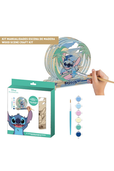 Stitch Disney Lilo și Palm imagine din lemn pentru pictat