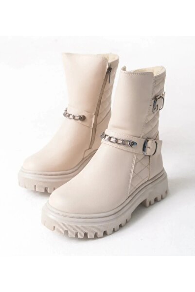 PATİK BEBE ΚΡΕΜΟΥΧΡΩΜΑ ΜΠΟΤΕΣ ΜΕ ΖΕΣΤΗ ΕΠΕΞΕΡΓΑΣΙΑ ΚΑΠΙΤΟΝΕΛ ΚΑΙ ΦΕΡΜΟΥΑΡ ΓΙΑ ΚΟΡΙΤΣΙΑ