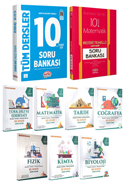 Editör Yayınevi 10.Sınıf Tüm Dersler Soru Bankası+Edebiyat+Matematik+Tarih+Co...