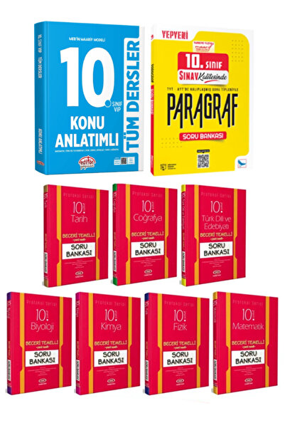 Editör Yayınevi 10. Sınıf Konu Anlatımlı+Sınav Paragraf+Edebiyat+Matematik+Ta...