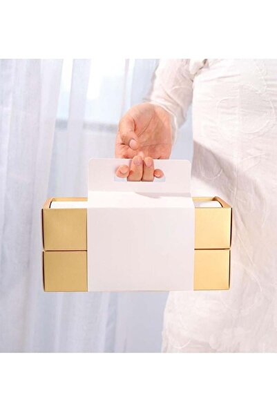 Generic Two gold paper cake boxes with stand