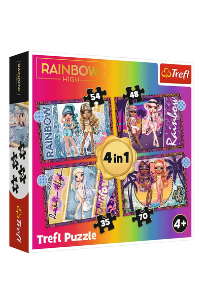 Trefl Puzzle Trefl 4 in 1 Rainbow High Fashion Dolls, 35/48/54/70 pieces