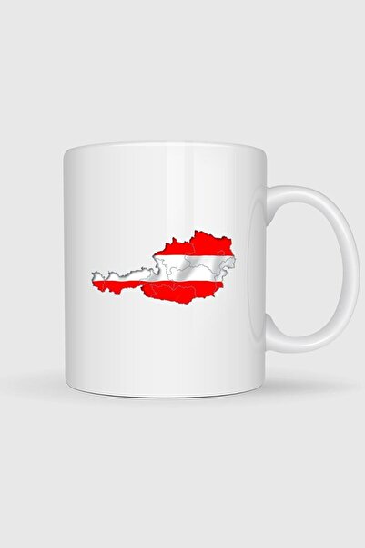 Bahriyeli Collection خريطة النمسا مطبوع كوب
