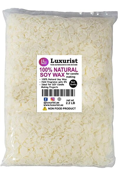 LUXURIST شمع الصويا الطبيعي 464 صناعة الشموع - 1 كجم - 2.2 رطل مع 5 فتائل قطنية