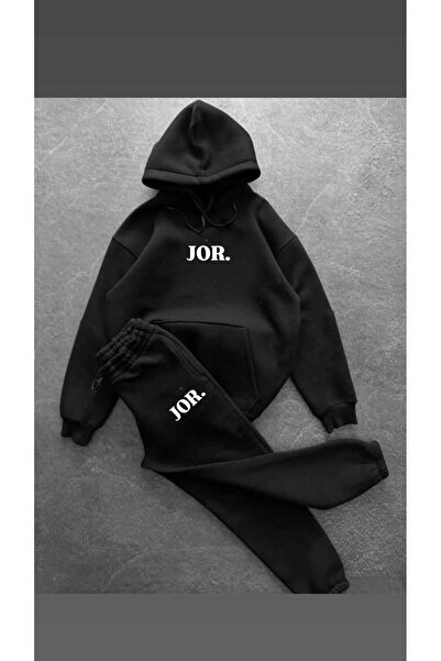 woonkey Unisex Top and Bottom Sweat Tracksuit Set 3-Thread Inner Cotton 2-Piece