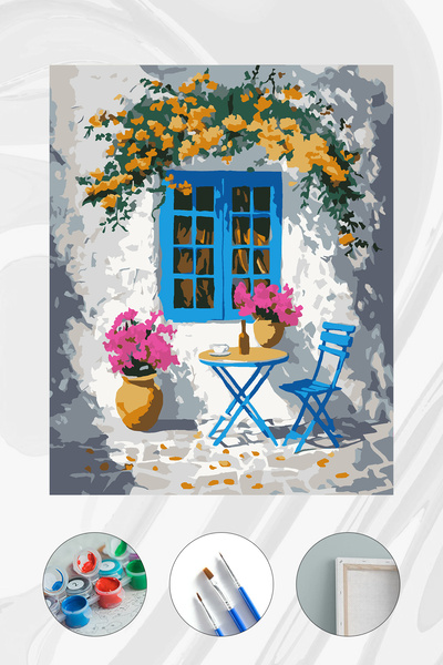 Parloran Sayılarla Boyama 40x50 cm Tuval Seti - Boyaları Ve Fırçaları Dahil -...