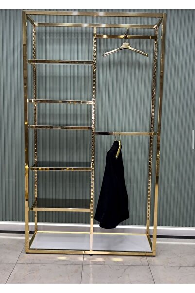 MD Vİtrin Dekorasyon GOLD KAPLAMA DAYANIKLI ABİYE ELBİSE STANDI