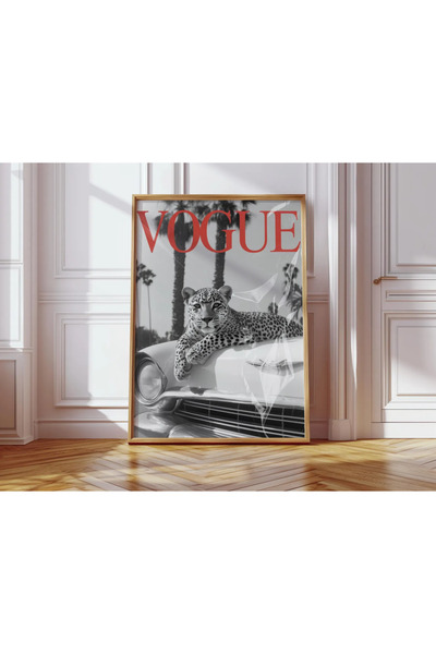 luxorpixels ÇERÇEVESİZ Leopar Duvar Posteri Siyah ve Beyaz Trend Moda Ofis De...