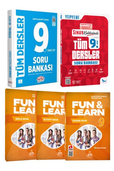 Editör Yayınevi 9. Sınıf Tüm Dersler Soru Bankası Seti+Fun&Learn İngilizce (S...