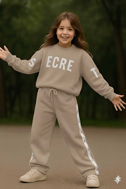 ELONKİDS Snap Fastener Girls' Suit 4-14 Years Old