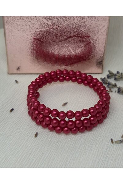 Handmade Adjustable Bracelet with Acrylic Beads on Stainless Steel Spiral