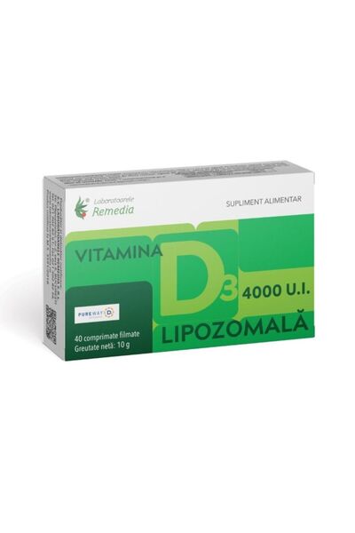 Other Vitamina D3 lipozomală, 4000 UI, 40 comprimate filmate, Remedia