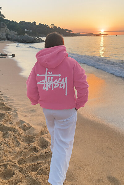 CLASSY.MODA Unisex Oversized 3 Thread Thick Fabric K Hooded Back Lettering B Printed Streetwear Sweat Hoodie