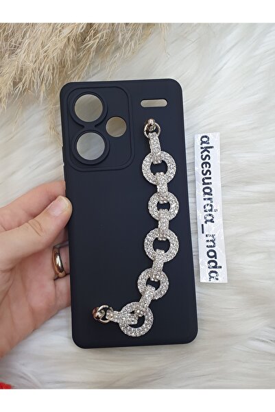 Aksesuarda Moda Xiaomi Redmi Note 13 Pro Plus 5G Uyumlu Taşlı El Geçmeli Lans...