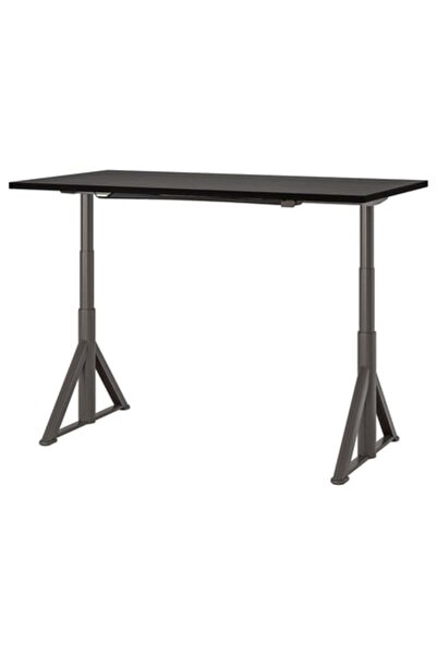 IKEA RODULF Underframe sit/stand for table top, electric/white, 140 x 80 cm