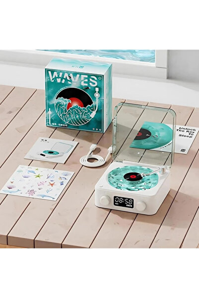 Marsilyan Waves Nostalji Plak Görünümlü Bluetooth Hoparlör 3d Ses Dalgası Ret...