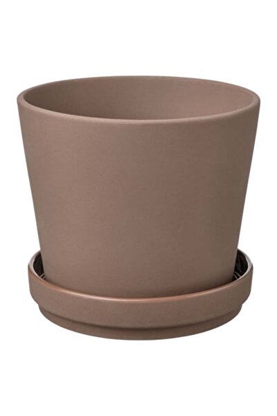 IKEA MUSKOTBLOMMA Plant pot with saucer, in/outdoor terracotta, 15 cm