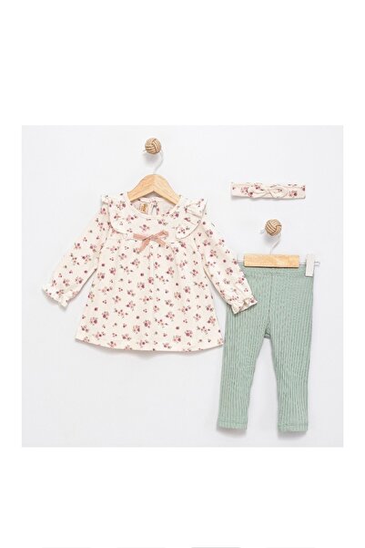 minella kids 9/24 Month Floral Patterned Bandana Interlock Set