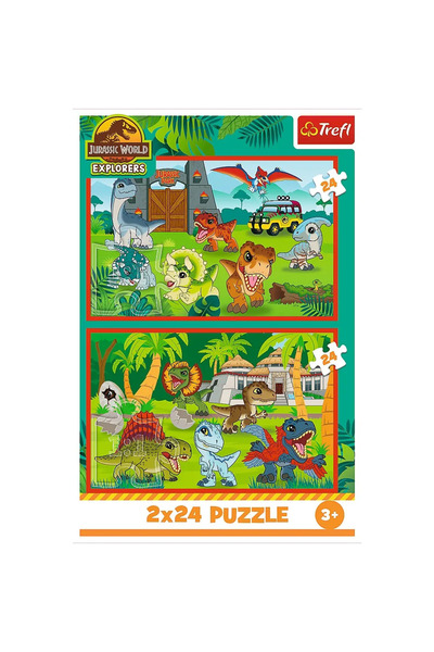 Trefl Puzzle pentru copii Trefl din 2 x 24 piese - Micii dinozauri din Jurassic Park