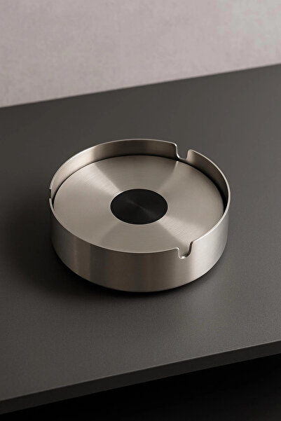 EWs Stainless Steel Ashtray with Lid 10 cm