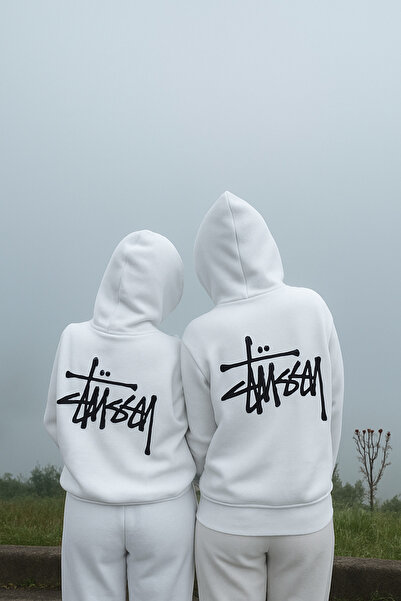 CLASSY.MODA Unisex Double Combination Oversized 3 Thread Thick Fabric Back Lettering B Printed K Hooded Sweat Hoodie